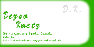 dezso kmetz business card